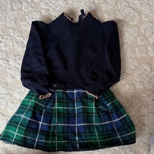 Janie and Jack Navy Knit with Gold Trim